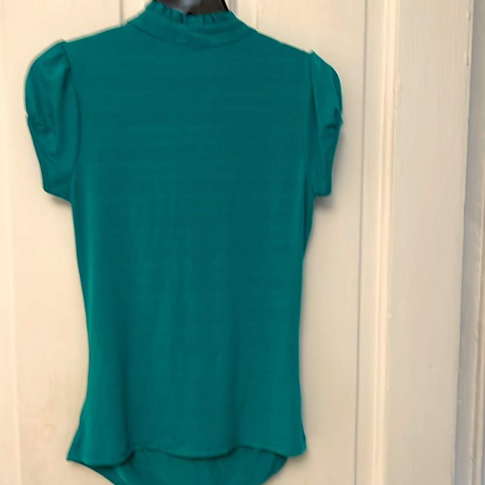 Teal Ruffled Women's Top - Picture 5 of 5